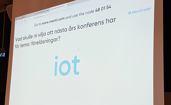 ::IOT PÅ NÄSTA KONFERENS<br />Röstresultat om vad som önskas mer om på nästa konferens. Ambiductor står redo. IoT på nästa konferens