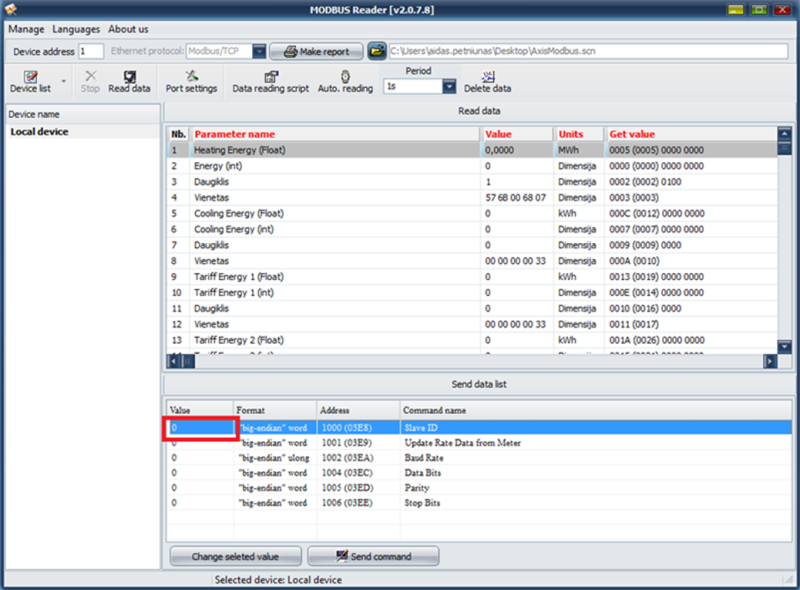 Modbus-inställningar